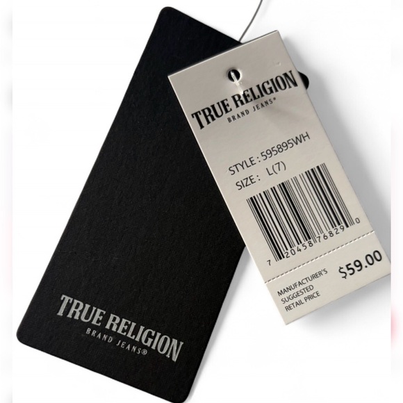 NWT 🆕 $59 True Religion white and blue basketball set Size L (7) - Picture 2 of 2